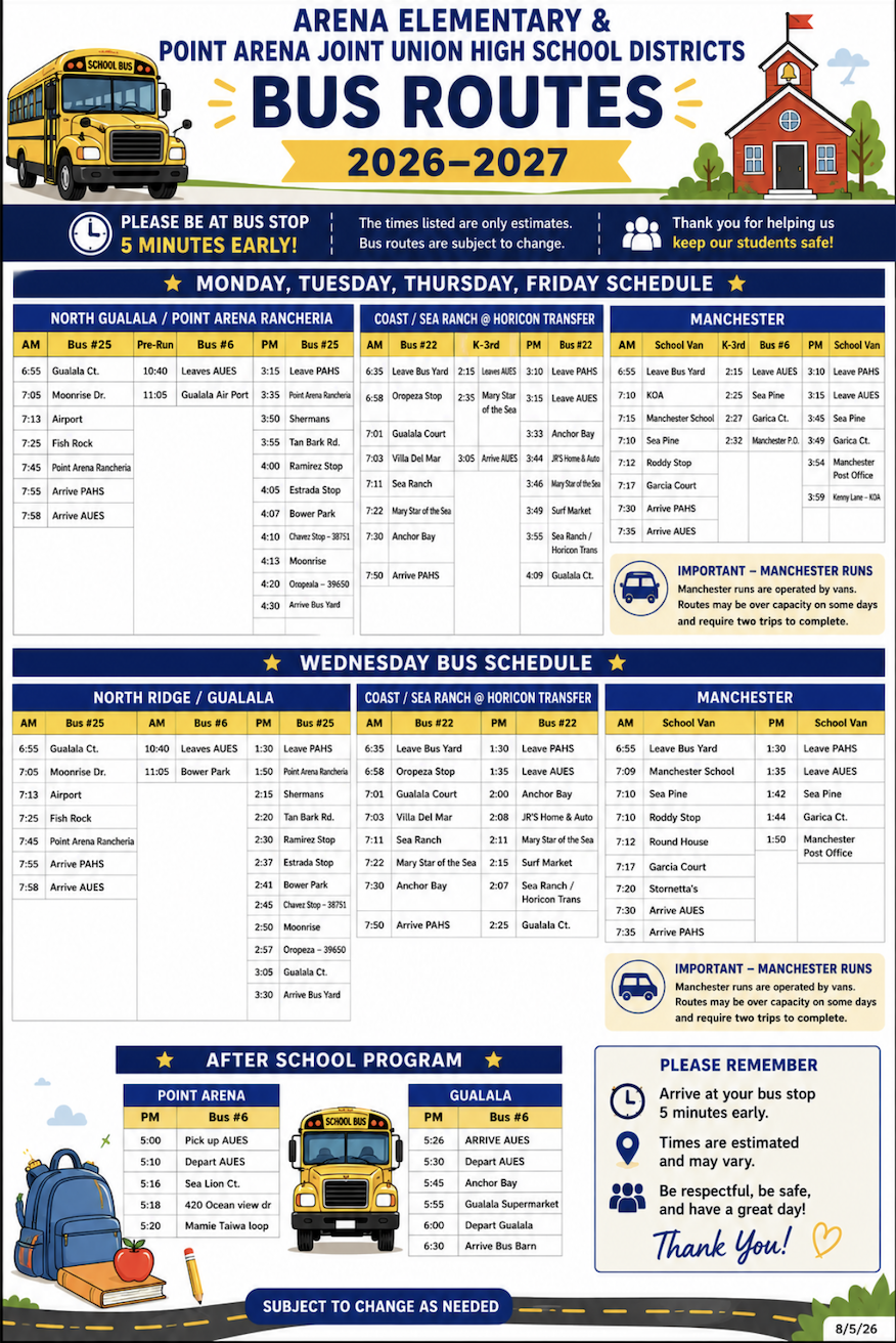 PA Schools Bus Route Schedule